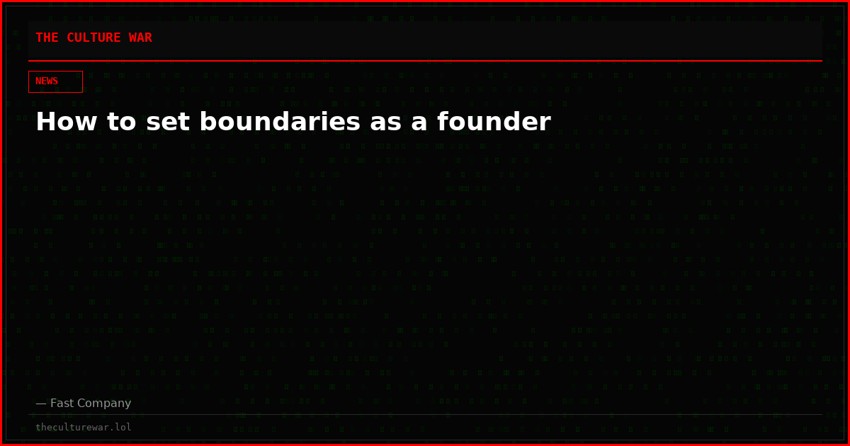 How to set boundaries as a founder