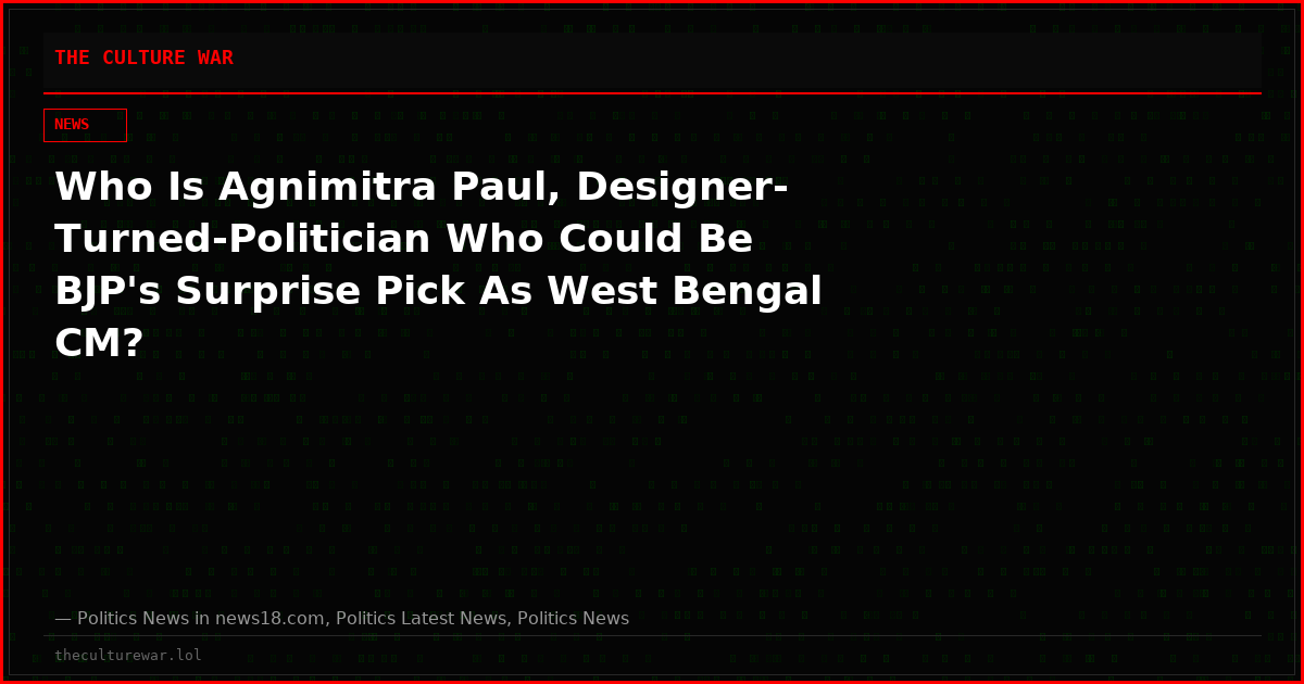 Who Is Agnimitra Paul, Designer-Turned-Politician Who Could Be BJP's Surprise Pick As West Bengal CM?