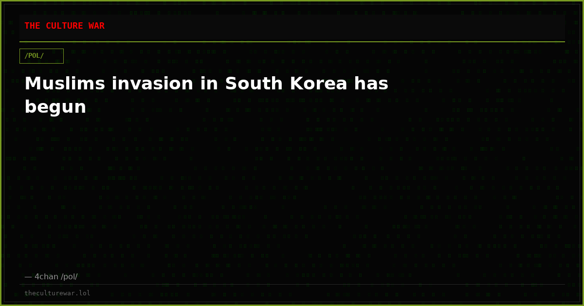 Muslims invasion in South Korea has begun