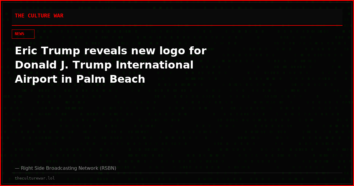 Eric Trump reveals new logo for Donald J. Trump International Airport in Palm Beach