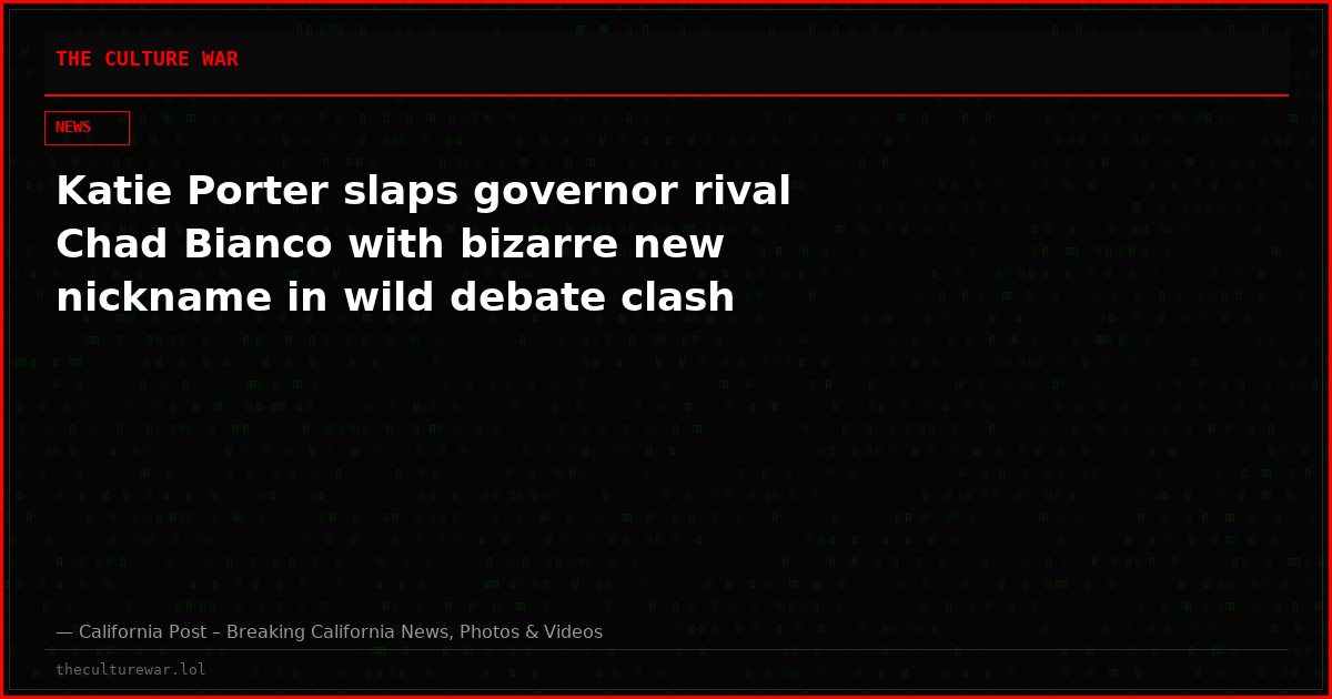 Katie Porter slaps governor rival Chad Bianco with bizarre new nickname in wild debate clash