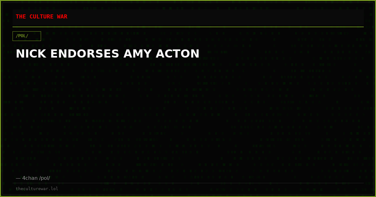 NICK ENDORSES AMY ACTON
