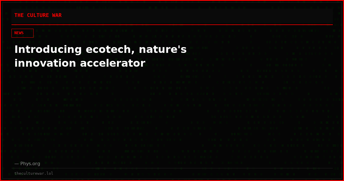 Introducing ecotech, nature's innovation accelerator