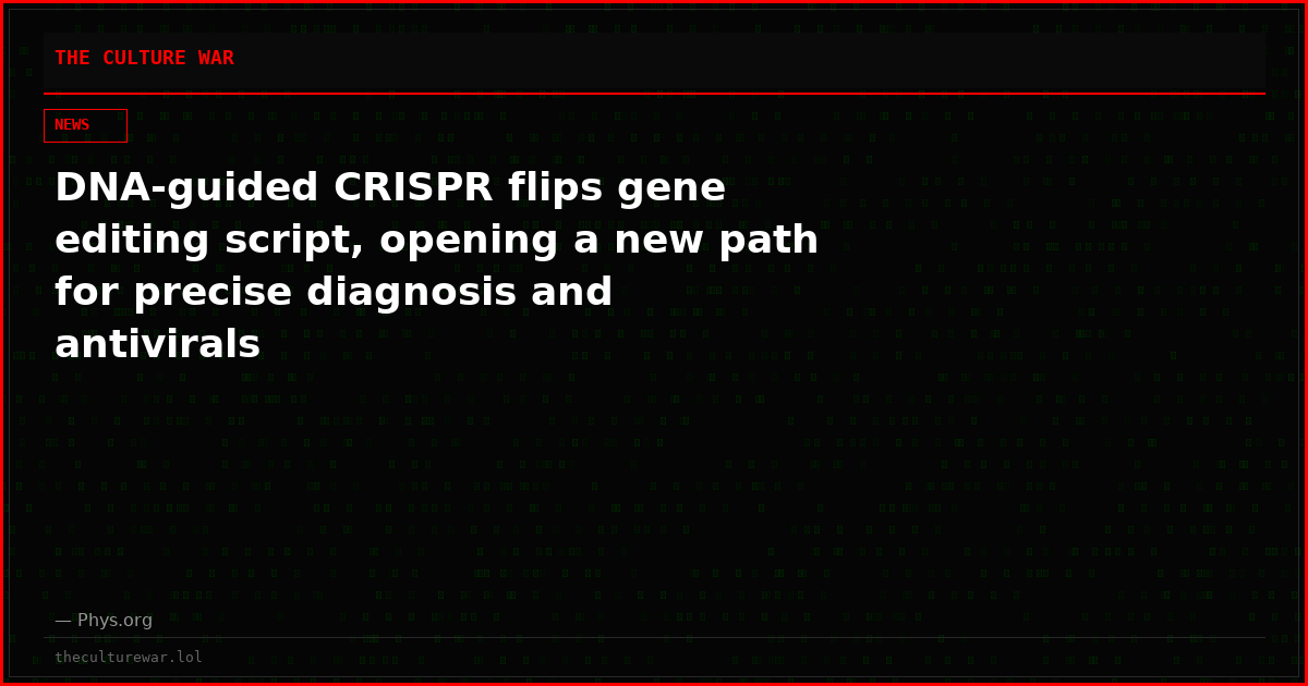 DNA-guided CRISPR flips gene editing script, opening a new path for precise diagnosis and antivirals