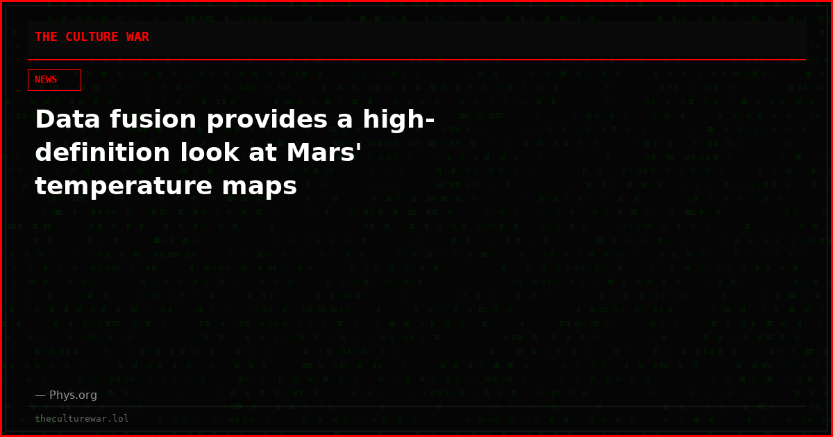 Data fusion provides a high-definition look at Mars' temperature maps