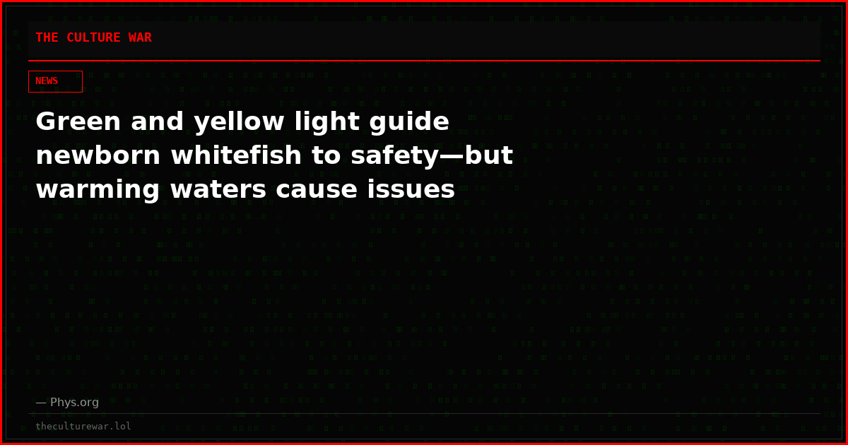 Green and yellow light guide newborn whitefish to safety—but warming waters cause issues