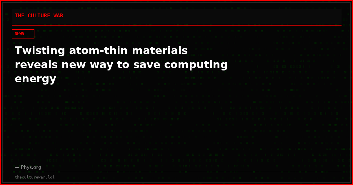Twisting atom-thin materials reveals new way to save computing energy