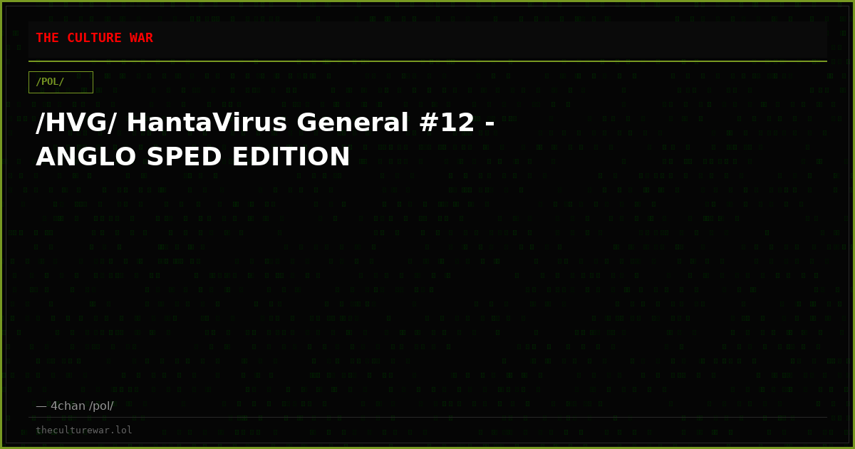 /HVG/ HantaVirus General #12 - ANGLO SPED EDITION