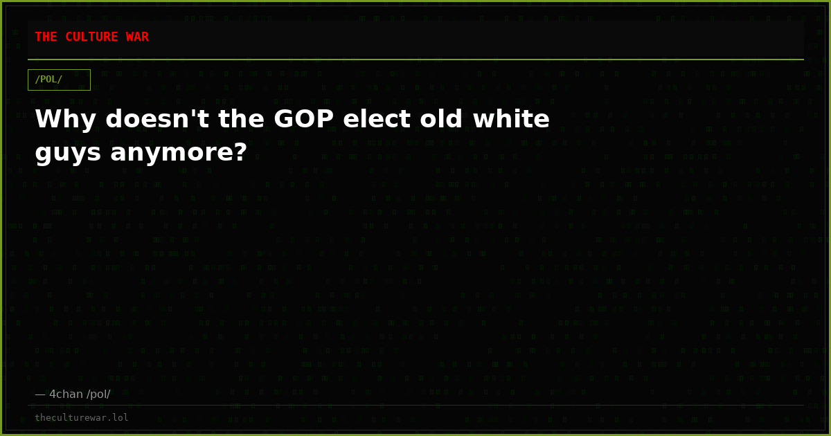 Why doesn't the GOP elect old white guys anymore?