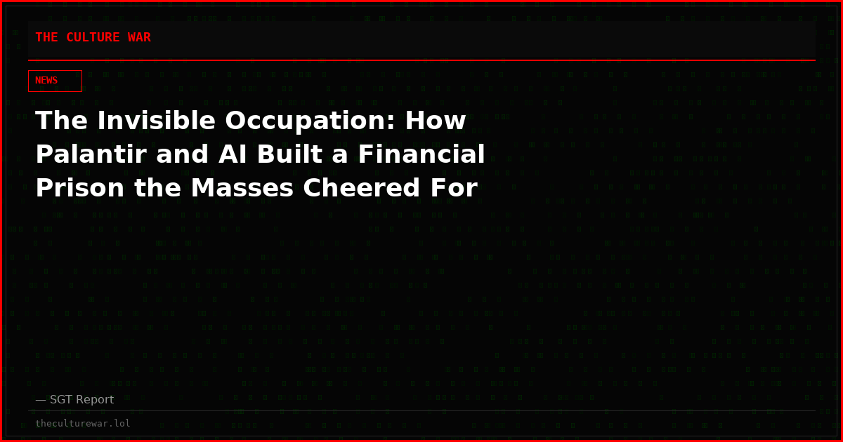 The Invisible Occupation: How Palantir and AI Built a Financial Prison the Masses Cheered For