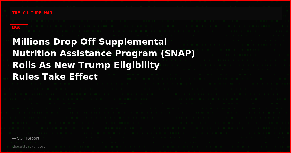 Millions Drop Off Supplemental Nutrition Assistance Program (SNAP) Rolls As New Trump Eligibility Rules Take Effect