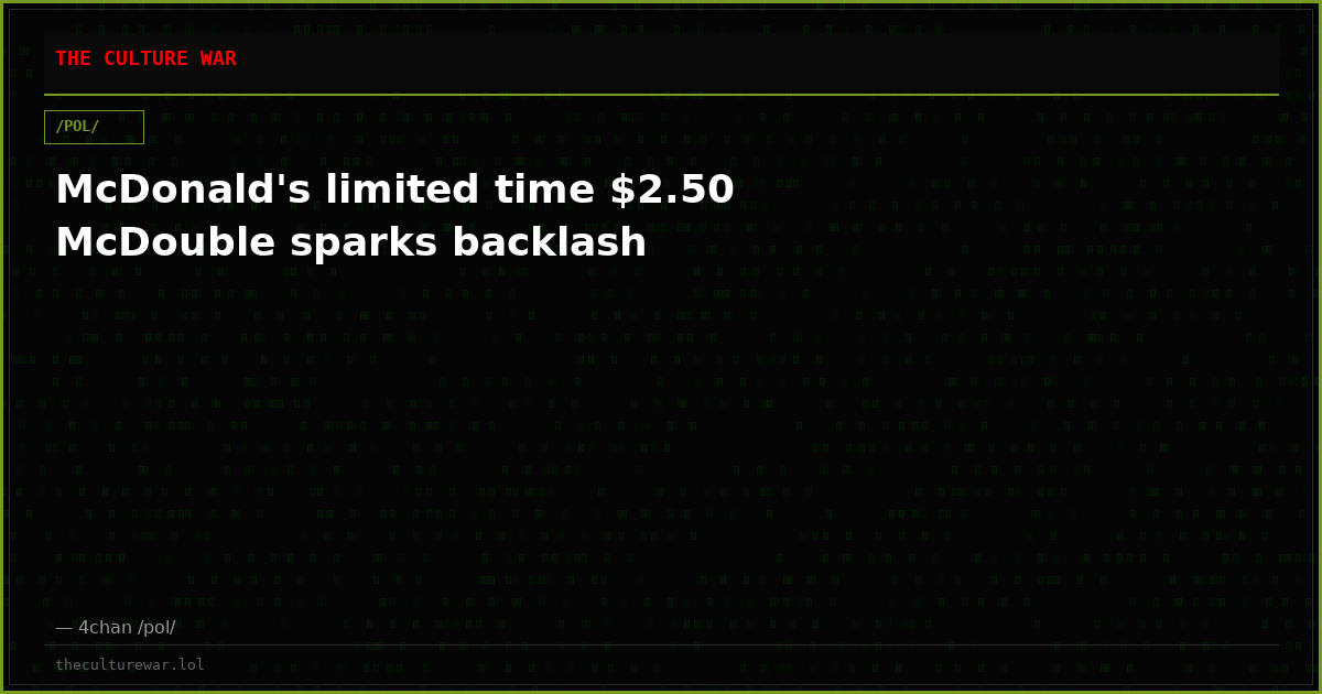 McDonald's limited time $2.50 McDouble sparks backlash