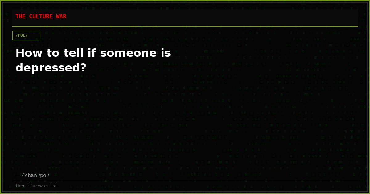 How to tell if someone is depressed?
