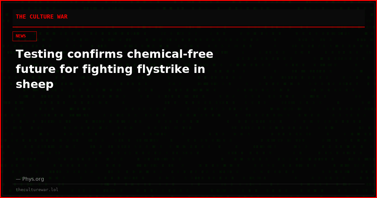 Testing confirms chemical-free future for fighting flystrike in sheep