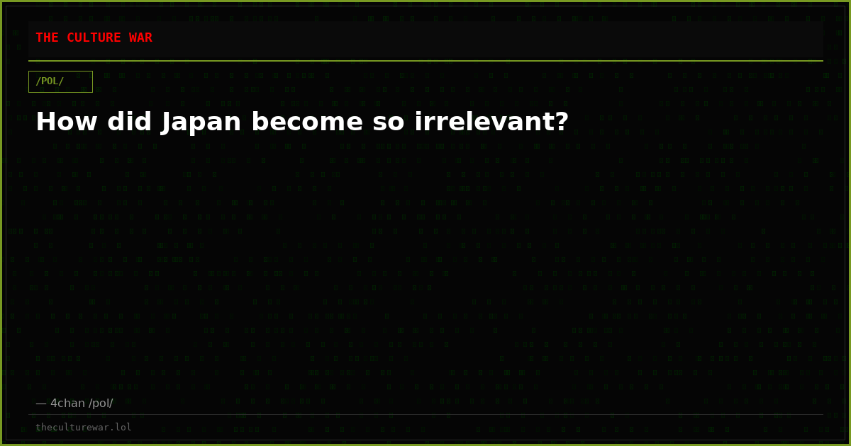 How did Japan become so irrelevant?