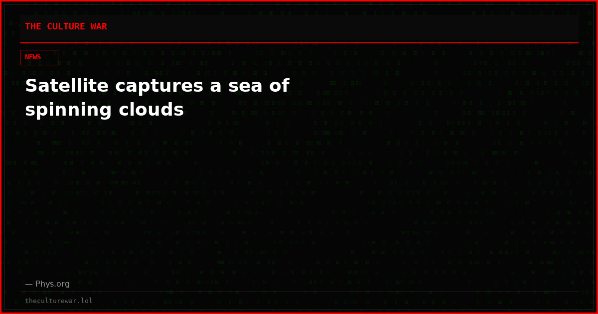 Satellite captures a sea of spinning clouds