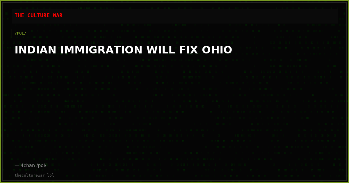 INDIAN IMMIGRATION WILL FIX OHIO