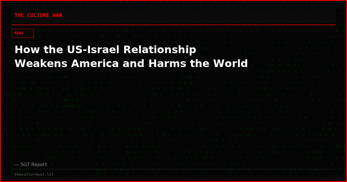 How the US-Israel Relationship Weakens America and Harms the World