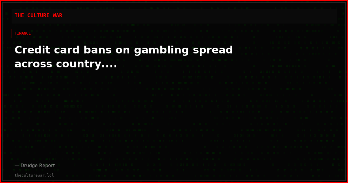 Credit card bans on gambling spread across country....