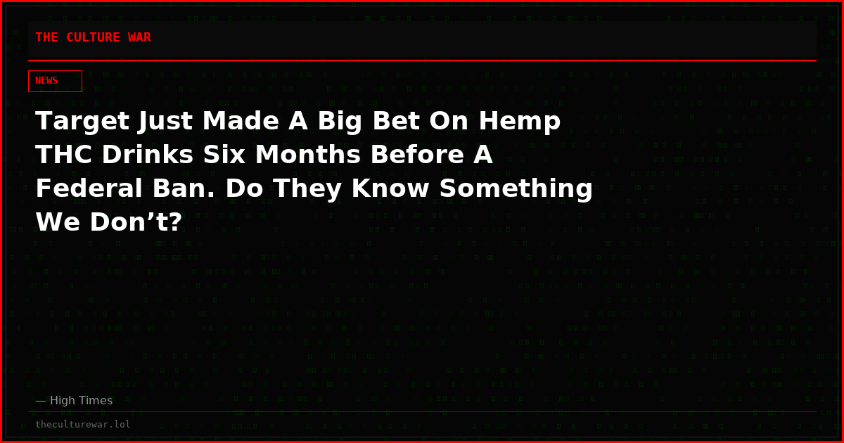 Target Just Made A Big Bet On Hemp THC Drinks Six Months Before A Federal Ban. Do They Know Something We Don’t?