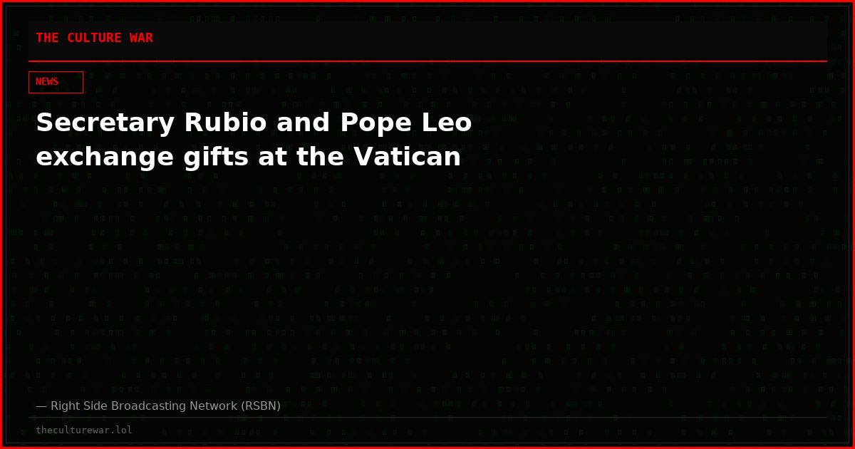 Secretary Rubio and Pope Leo exchange gifts at the Vatican