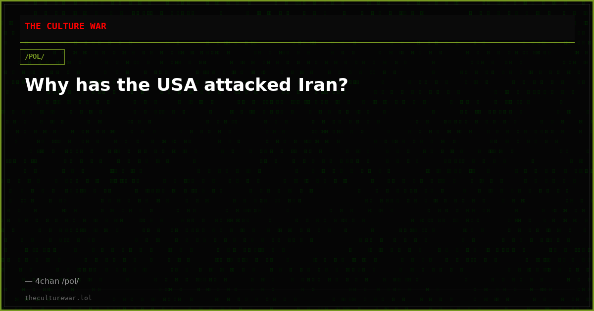 Why has the USA attacked Iran?