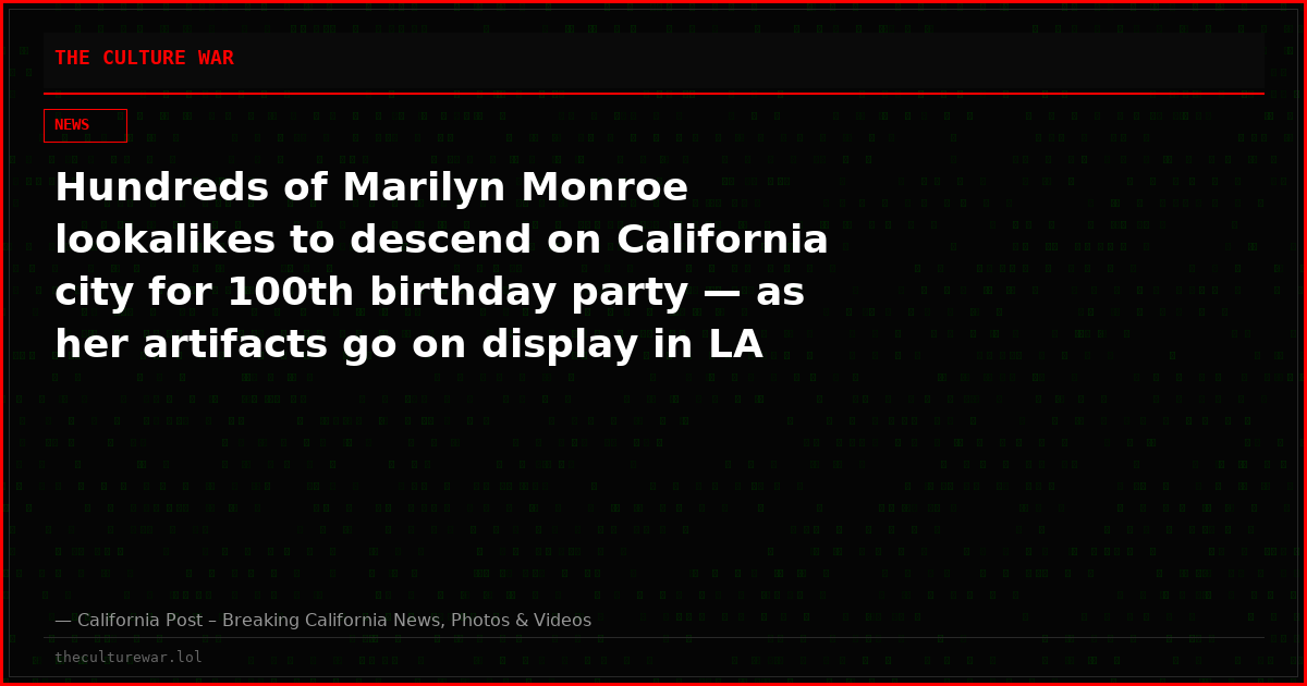 Hundreds of Marilyn Monroe lookalikes to descend on California city for 100th birthday party — as her artifacts go on display in LA