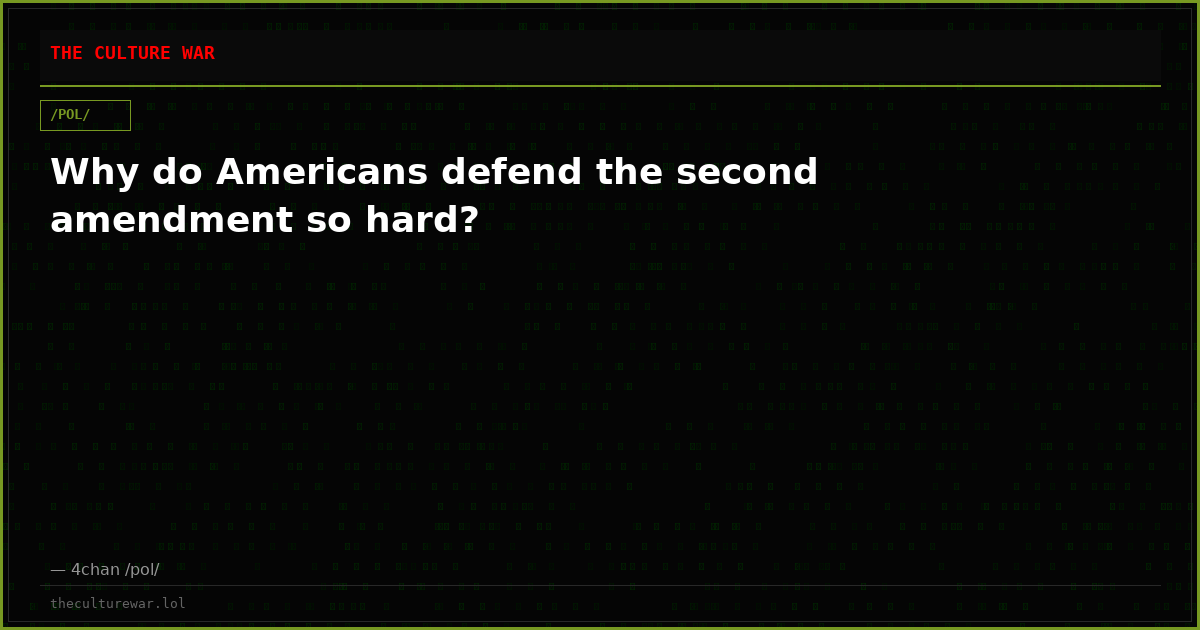 Why do Americans defend the second amendment so hard?