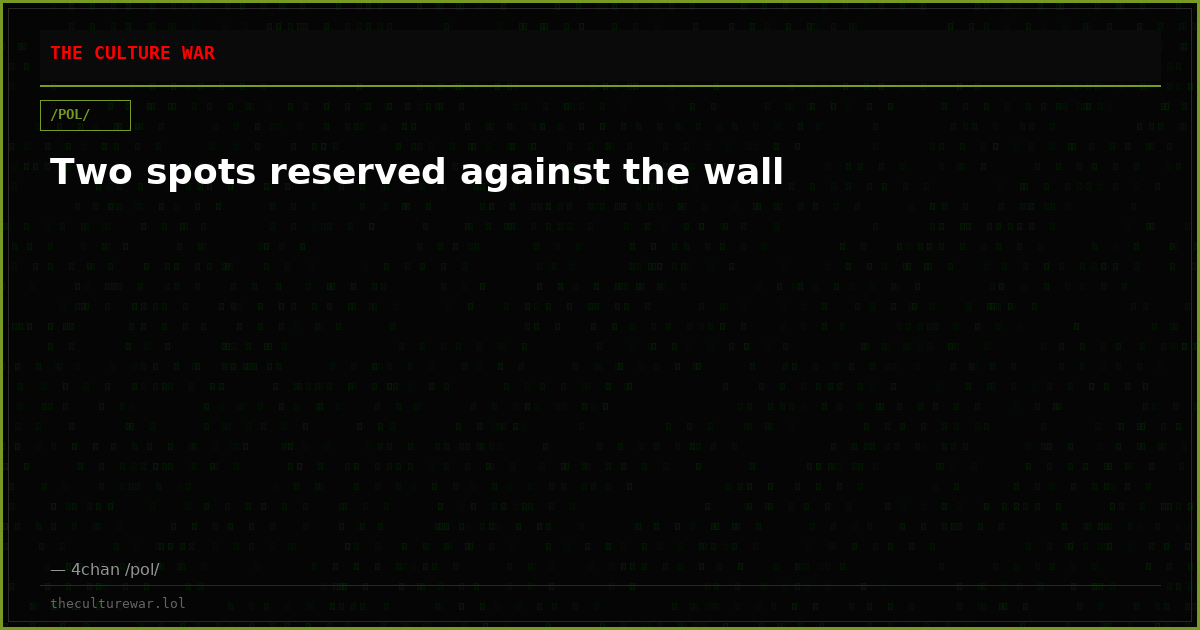 Two spots reserved against the wall