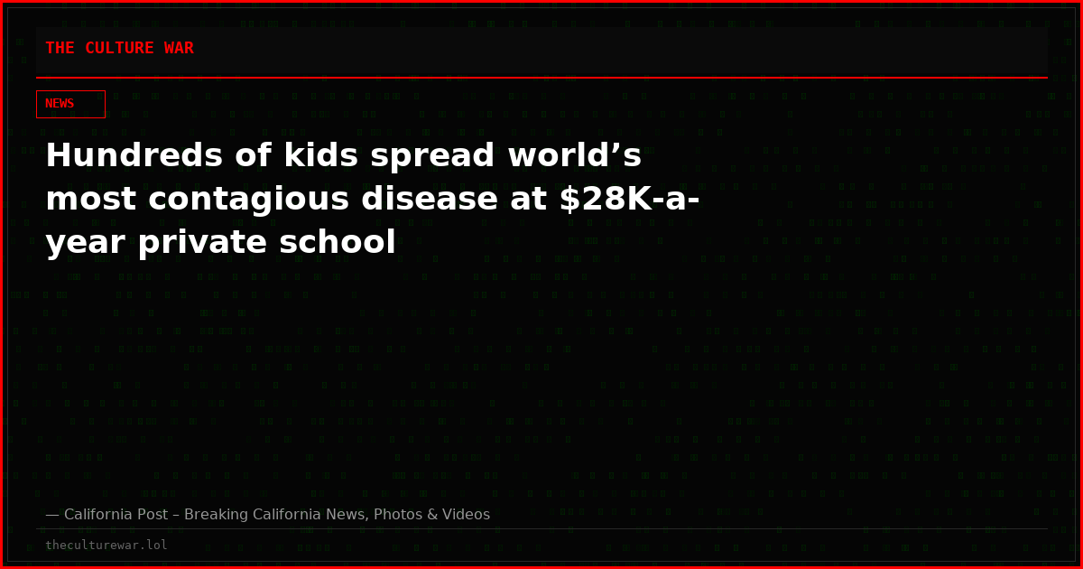 Hundreds of kids spread world’s most contagious disease at $28K-a-year private school