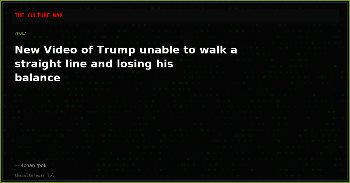 New Video of Trump unable to walk a straight line and losing his balance