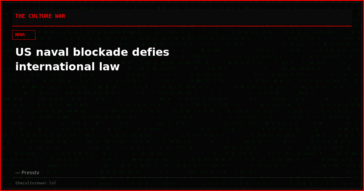 US naval blockade defies international law