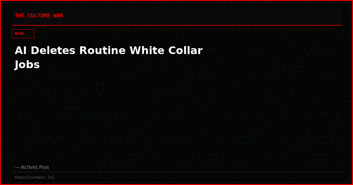 AI Deletes Routine White Collar Jobs