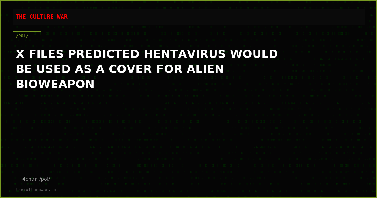 X FILES PREDICTED HENTAVIRUS WOULD BE USED AS A COVER FOR ALIEN BIOWEAPON