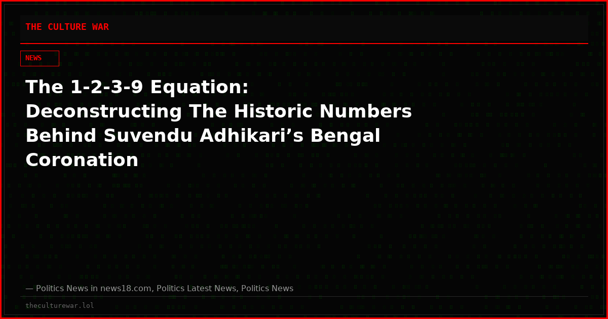 The 1-2-3-9 Equation: Deconstructing The Historic Numbers Behind Suvendu Adhikari’s Bengal Coronation