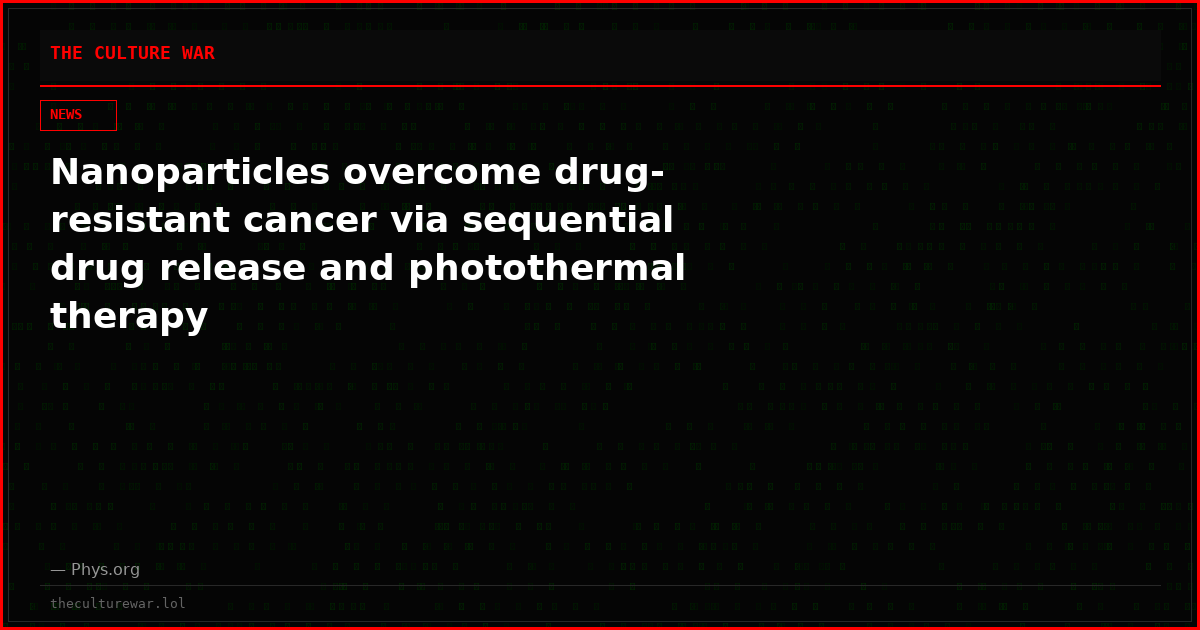 Nanoparticles overcome drug-resistant cancer via sequential drug release and photothermal therapy