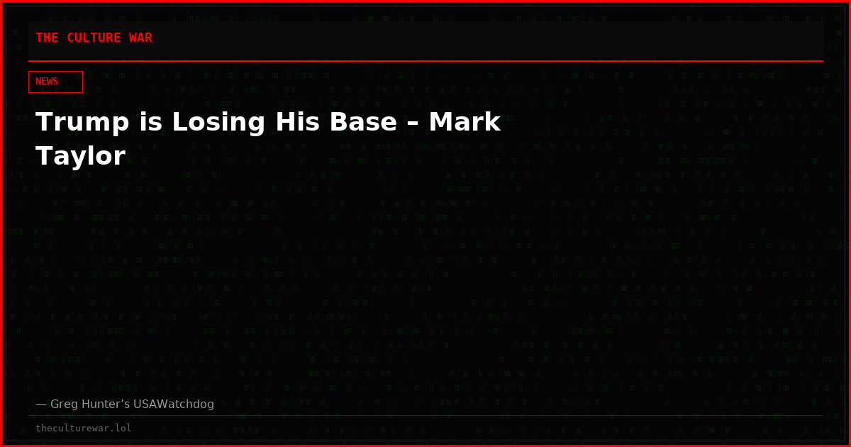 Trump is Losing His Base – Mark Taylor