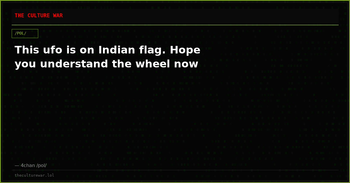 This ufo is on Indian flag. Hope you understand the wheel now
