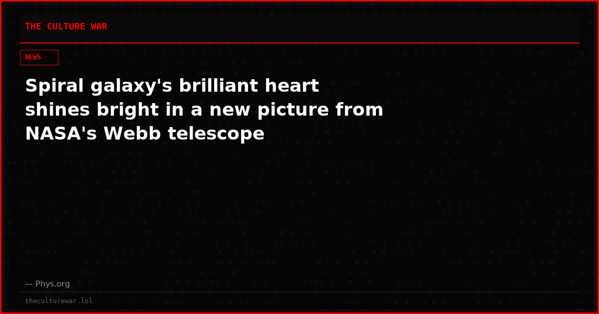 Spiral galaxy's brilliant heart shines bright in a new picture from NASA's Webb telescope