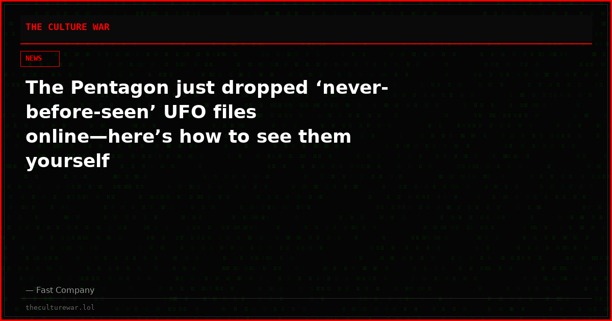 The Pentagon just dropped ‘never-before-seen’ UFO files online—here’s how to see them yourself
