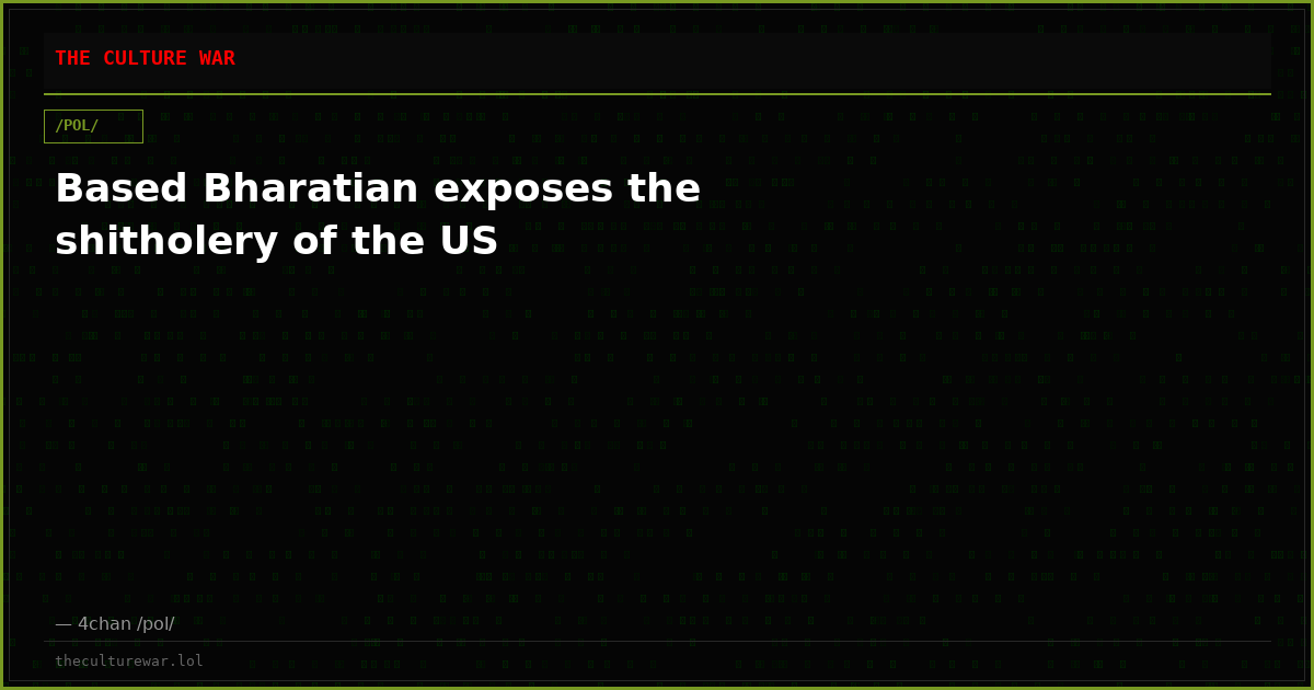 Based Bharatian exposes the shitholery of the US