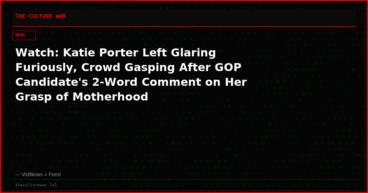 Watch: Katie Porter Left Glaring Furiously, Crowd Gasping After GOP Candidate's 2-Word Comment on Her Grasp of Motherhood