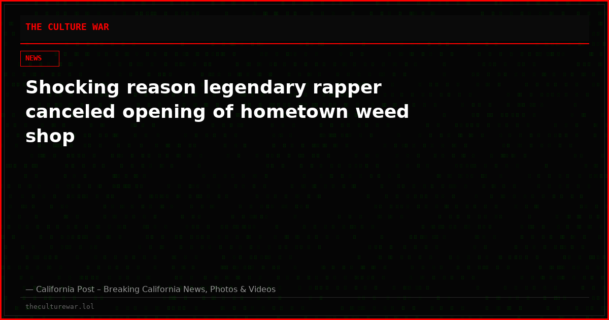 Shocking reason legendary rapper canceled opening of hometown weed shop