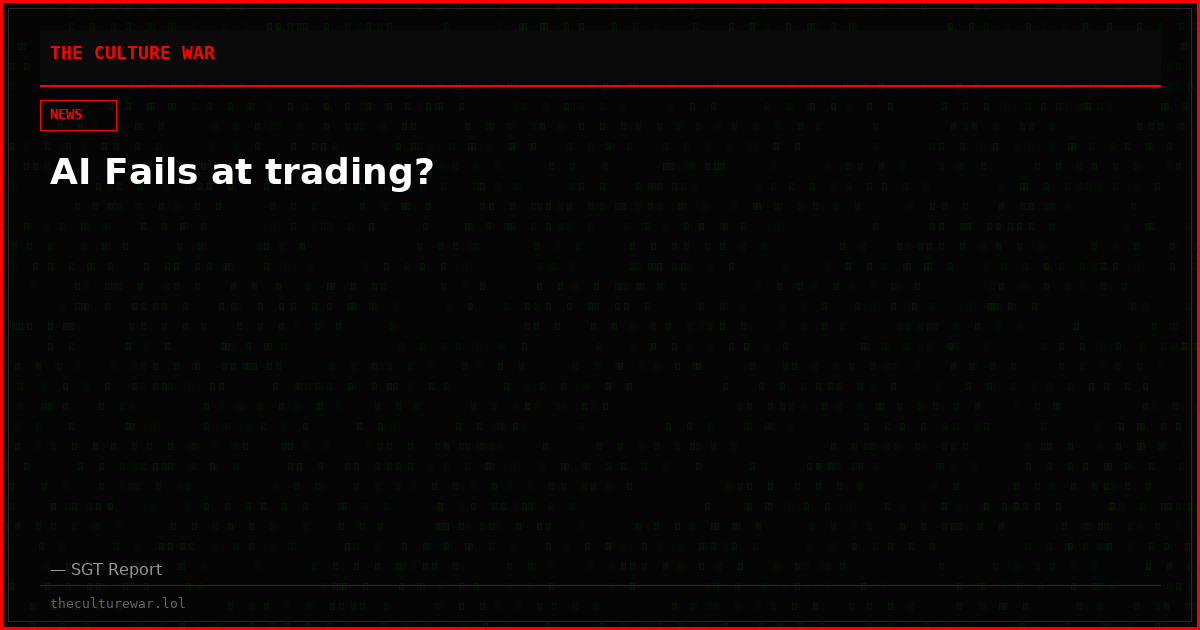 AI Fails at trading?