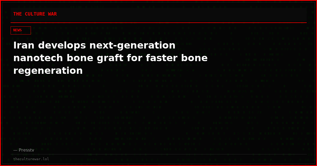 Iran develops next-generation nanotech bone graft for faster bone regeneration