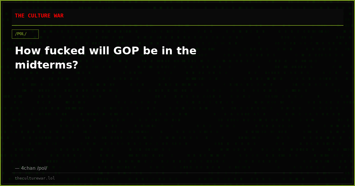 How fucked will GOP be in the midterms?