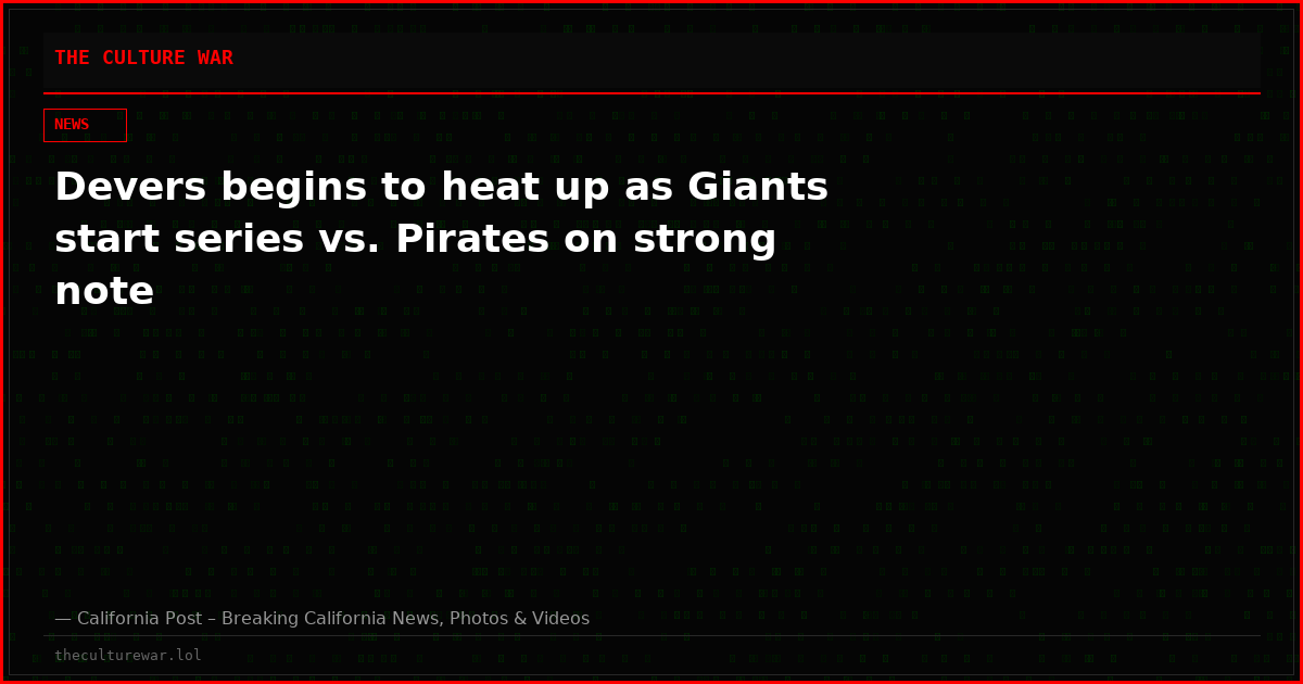 Devers begins to heat up as Giants start series vs. Pirates on strong note