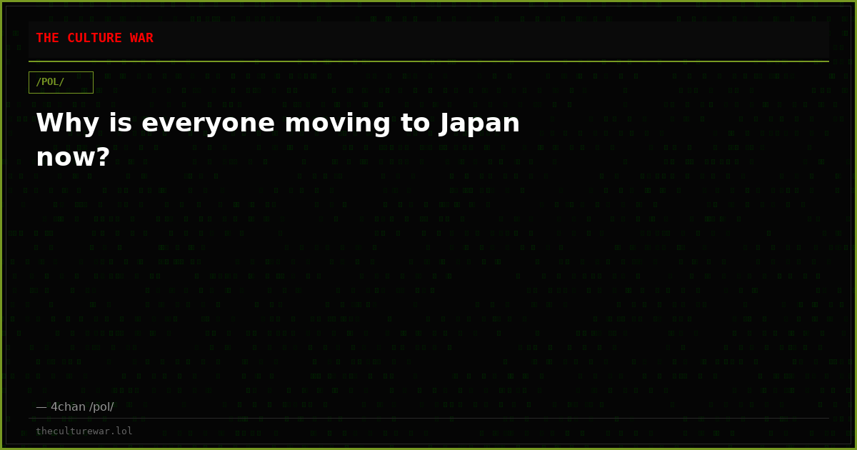Why is everyone moving to Japan now?
