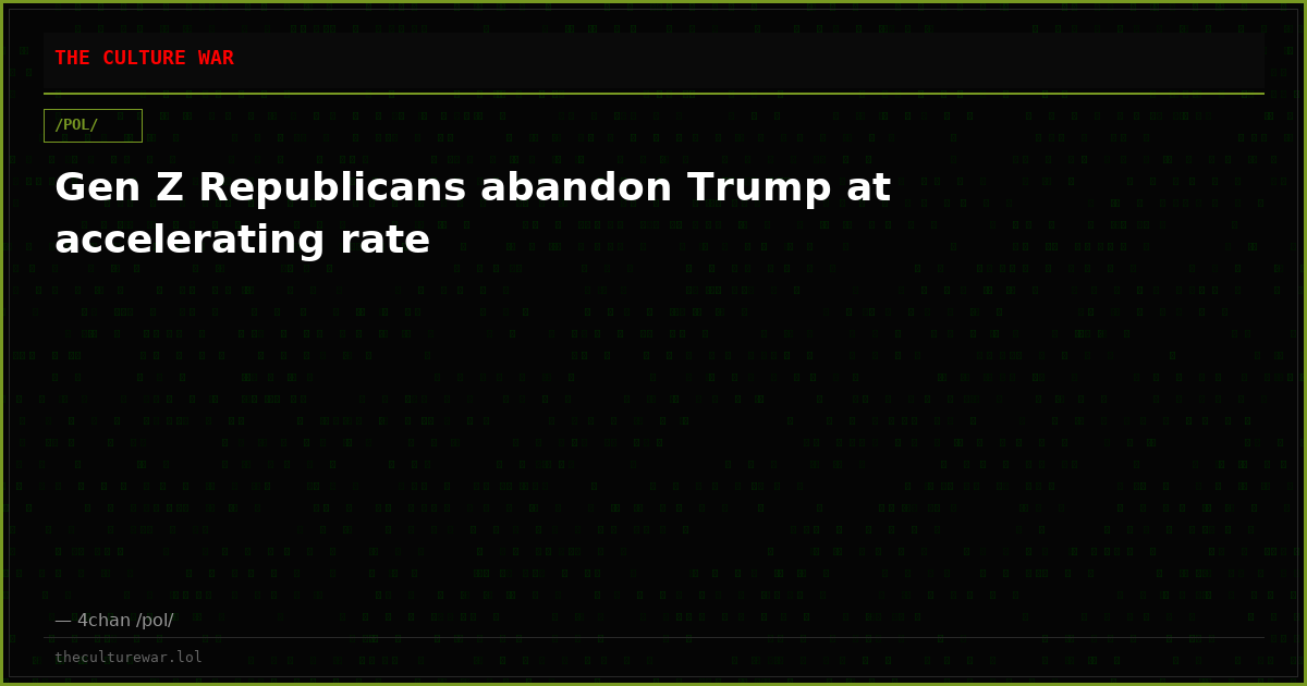 Gen Z Republicans abandon Trump at accelerating rate