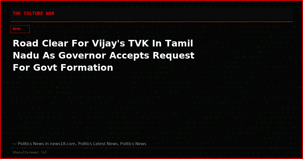 Road Clear For Vijay's TVK In Tamil Nadu As Governor Accepts Request For Govt Formation